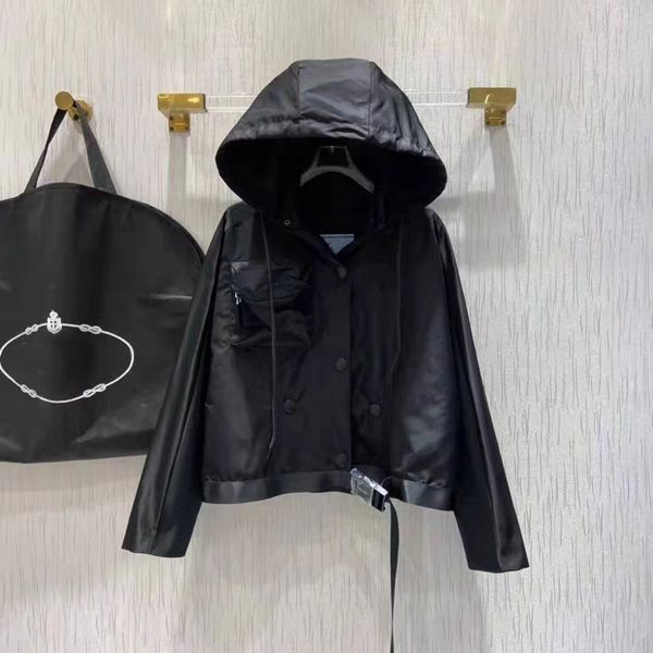 womens designer hooded jackets triangle fashion long sleeve jacket e8181, Black;brown
womens designer hooded jackets triangle fashion long sleeve jacket e8181, Black;brown