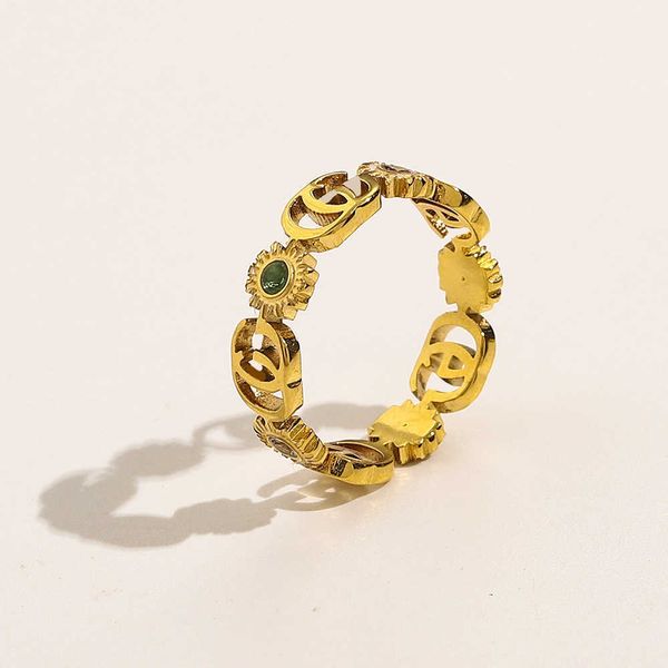 2023 designer new jewelry stainless titanium steel bronze double letter flower set zircon couple ring, Silver
2023 designer new jewelry stainless titanium steel bronze double letter flower set zircon couple ring, Silver