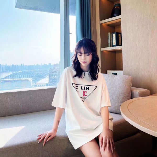 women's t-shirt new ce triangle printed t-shirt pure cotton joker casual short sleeve round neck pullover couple jacket tide, White
women's t-shirt new ce triangle printed t-shirt pure cotton joker casual short sleeve round neck pullover couple jacket tide, White