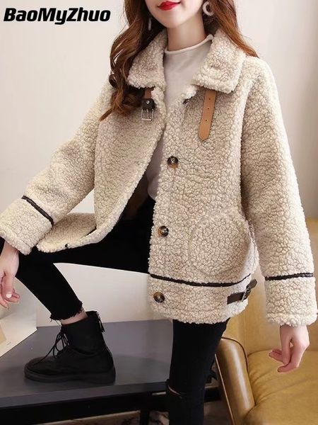 women's jackets winter lamb fleece coat women thicken warm faux fur plush jacket autumn female casual retro plus size cardigans 221122, Black;brown
women's jackets winter lamb fleece coat women thicken warm faux fur plush jacket autumn female casual retro plus size cardigans 221122, Black;brown