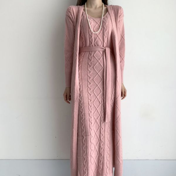 two piece dress korean fashion women sweater suits autumn winter solid color long cardigan knitted suspender two piece sets 221122, White
two piece dress korean fashion women sweater suits autumn winter solid color long cardigan knitted suspender two piece sets 221122, White