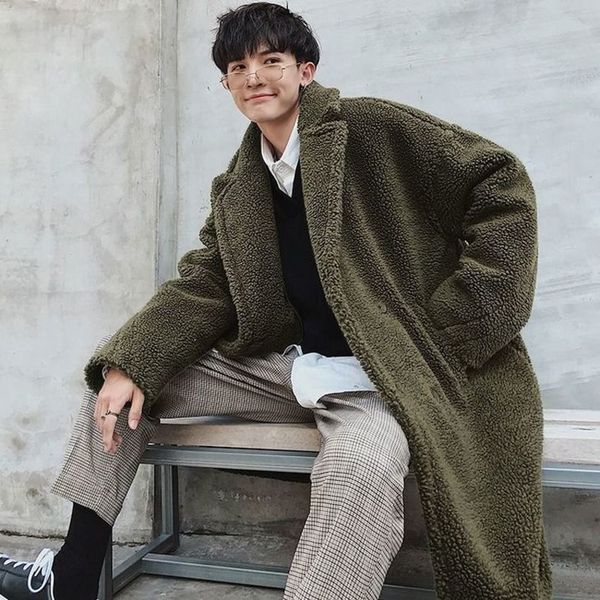 men's wool blends lamb wool big thickened long coat men's winter particle wool large size padded jacket hong kong style warm windb, Black
men's wool blends lamb wool big thickened long coat men's winter particle wool large size padded jacket hong kong style warm windb, Black