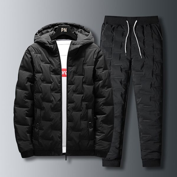 men's hoodies sweatshirts winter men's casual suit hooded down cotton jacket cotton pants zipper thickened coldresistant warm 2211, Black
men's hoodies sweatshirts winter men's casual suit hooded down cotton jacket cotton pants zipper thickened coldresistant warm 2211, Black