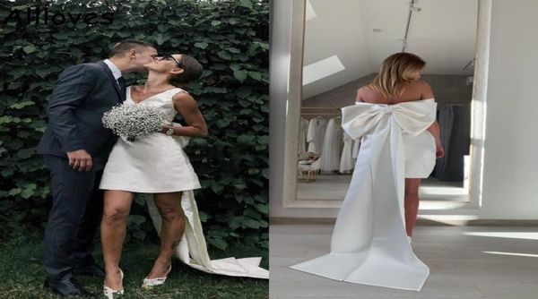 big bow detachable skirt little white wedding dress sleeveless simple satin boho garden beach bridal dresses v neck mini a line br3451339
big bow detachable skirt little white wedding dress sleeveless simple satin boho garden beach bridal dresses v neck mini a line br3451339