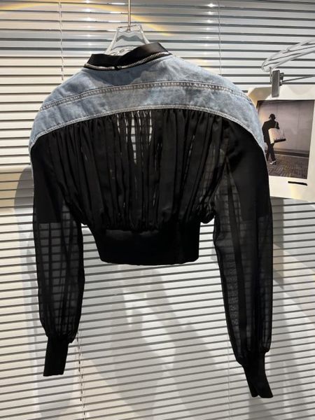women's jackets deat summer fashion women clothes v neck full sleeves zippers spliced denim contrast colors jacket short parka ww66305l, Black;brown
women's jackets deat summer fashion women clothes v neck full sleeves zippers spliced denim contrast colors jacket short parka ww66305l, Black;brown