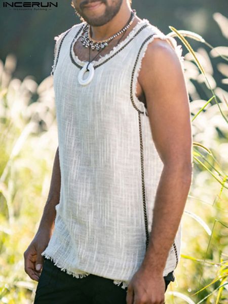 men' tank men tank patchwork tassel oneck sleeveless fashion casual vests summer streetwear leisure men clothing s5xl incerun 221122, White;black
men' tank men tank patchwork tassel oneck sleeveless fashion casual vests summer streetwear leisure men clothing s5xl incerun 221122, White;black