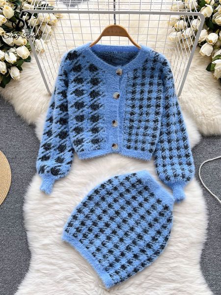 two piece dress singreiny fashion plaid knitted pieces suits long sleeve short sweater cardigan mini bodycon streetwear autumn sets 221122, White
two piece dress singreiny fashion plaid knitted pieces suits long sleeve short sweater cardigan mini bodycon streetwear autumn sets 221122, White