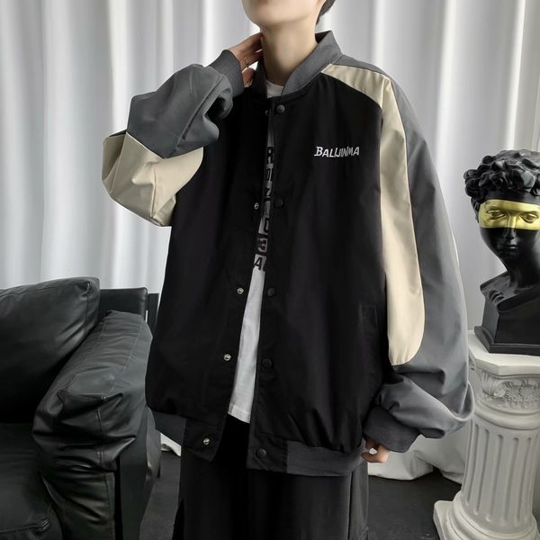 men's leather faux baseball uniform winter thick casual jacket korean style trendy handsome hong kong big fleece cool 221122, Black
men's leather faux baseball uniform winter thick casual jacket korean style trendy handsome hong kong big fleece cool 221122, Black