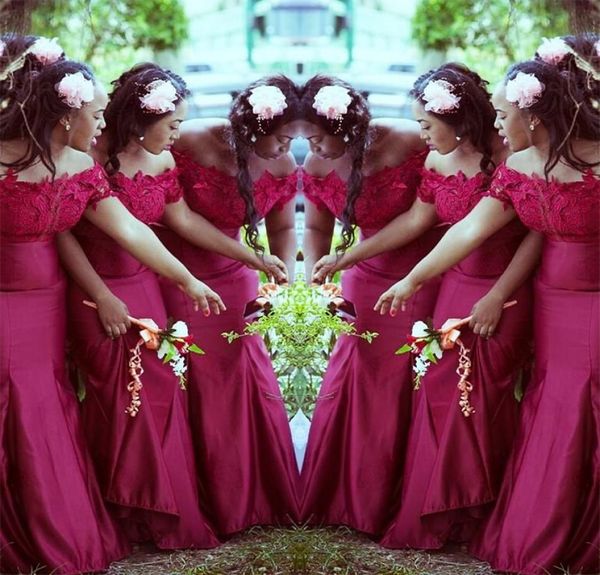 2023 dark red bridesmaid dresses off the shoulder straps mermaid satin lace applique floor length beach wedding guest gowns custom made plus, White;pink
2023 dark red bridesmaid dresses off the shoulder straps mermaid satin lace applique floor length beach wedding guest gowns custom made plus, White;pink
