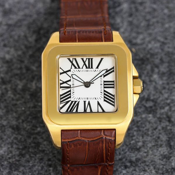 men's watch 40mm gold stainless steel dial leather strap folding buckle luminous waterproof sapphire mirror luxury designer wristwatche, Slivery;brown
men's watch 40mm gold stainless steel dial leather strap folding buckle luminous waterproof sapphire mirror luxury designer wristwatche, Slivery;brown