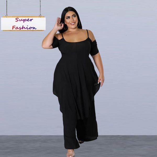 women's plus size tracksuits xl4xl summer plus size pant suits women clothing casual short sleeve sling irregular two piece sets wholes, Black
women's plus size tracksuits xl4xl summer plus size pant suits women clothing casual short sleeve sling irregular two piece sets wholes, Black