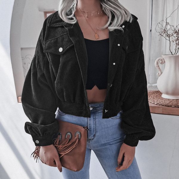 womens jackets short womens vertical pattern coat fashion short solid color thick line street wear autumn spring cotton small 221122, Black;brown
womens jackets short womens vertical pattern coat fashion short solid color thick line street wear autumn spring cotton small 221122, Black;brown