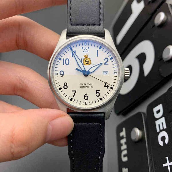 luxury mens mechanical watch pilot mark 18 white face men's leisure sports business fashion automatic swiss es wristwatch, Slivery;brown
luxury mens mechanical watch pilot mark 18 white face men's leisure sports business fashion automatic swiss es wristwatch, Slivery;brown