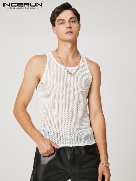 men' tank incerun men tank hollow out transparent solid color streetwear oneck sleeveless vests men party nightclub 221122, White;black
men' tank incerun men tank hollow out transparent solid color streetwear oneck sleeveless vests men party nightclub 221122, White;black