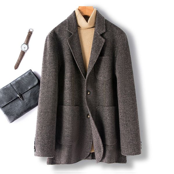 men's wool blends autumn winter man woolen suit jacket coat trench classic solid loose cotton man fashion woolen jacket s125 221122, Black
men's wool blends autumn winter man woolen suit jacket coat trench classic solid loose cotton man fashion woolen jacket s125 221122, Black