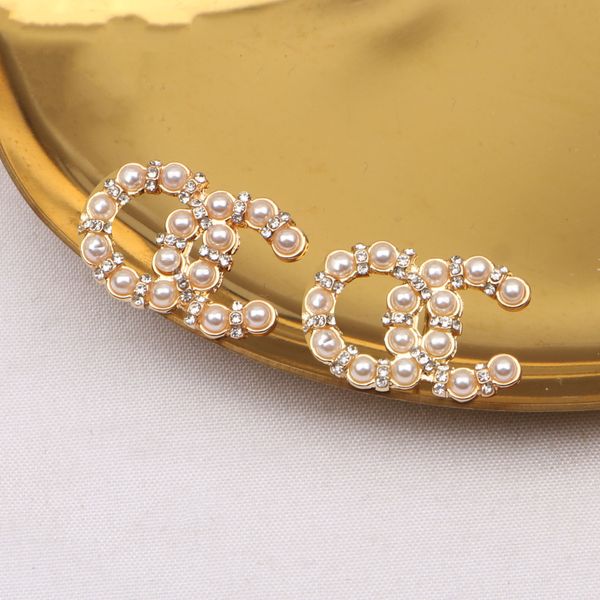 925 silver luxury brand designer letters big stud geometric famous for women round crystal rhinestione pearl earring wedding party jewerlry, Golden;silver
925 silver luxury brand designer letters big stud geometric famous for women round crystal rhinestione pearl earring wedding party jewerlry, Golden;silver