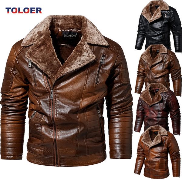 men's jackets men thick warm fleece leather jacket coat male winter casual motor biker leather jacket man fashion fur collar windproof, Black;brown
men's jackets men thick warm fleece leather jacket coat male winter casual motor biker leather jacket man fashion fur collar windproof, Black;brown