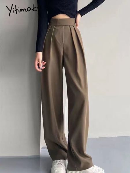 women's pants capris yitimoky suit for women loose high waist clothes straight streetwear bottoms spring office lady long trousers brow, Black;white
women's pants capris yitimoky suit for women loose high waist clothes straight streetwear bottoms spring office lady long trousers brow, Black;white