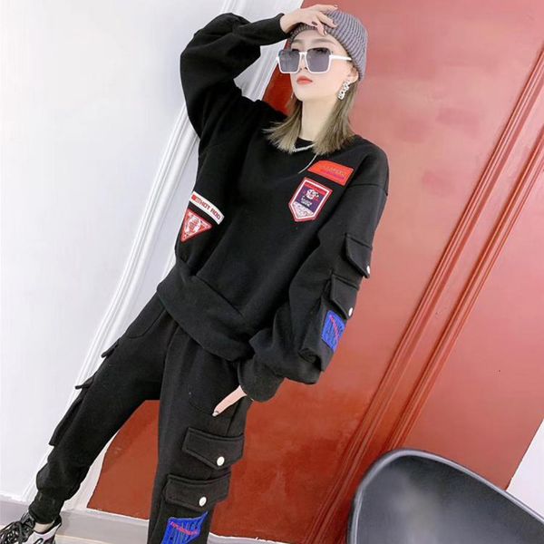 women's two piece pants fashion casual women tracksuits harajuku sweatshirts loose o neck pullover elastic waist pocket harem set 22112, White
women's two piece pants fashion casual women tracksuits harajuku sweatshirts loose o neck pullover elastic waist pocket harem set 22112, White