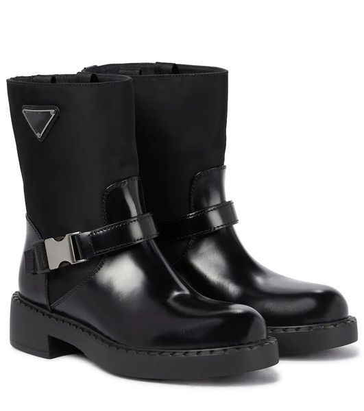 designer ankle boots women shoes luxury brushed leather and re-nylon booties round toes low heel eu35-40 with box, Black
designer ankle boots women shoes luxury brushed leather and re-nylon booties round toes low heel eu35-40 with box, Black