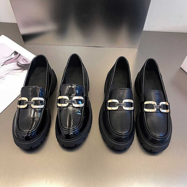 dress british wind lefu women's 2023 autumn new versatile thick sole metal buckle small leather slip on single shoes 1122, Black
dress british wind lefu women's 2023 autumn new versatile thick sole metal buckle small leather slip on single shoes 1122, Black