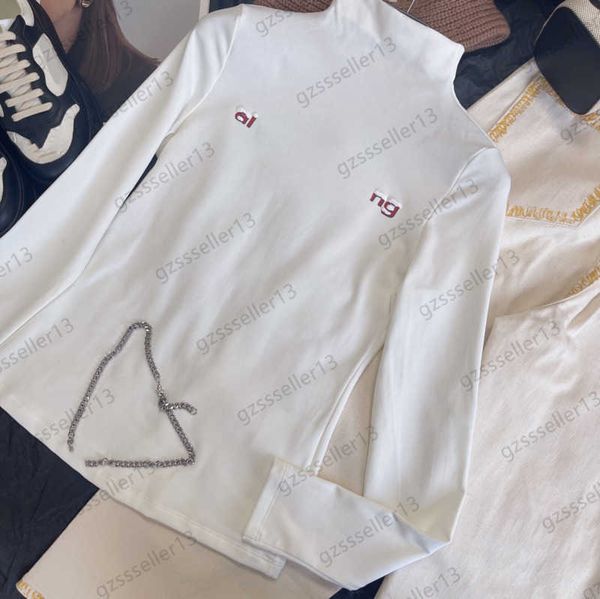 designer womens t-shirts chest classic brand logo print half high neck add wool upset undershirt elastic close-fitting fabric slim base shir, White
designer womens t-shirts chest classic brand logo print half high neck add wool upset undershirt elastic close-fitting fabric slim base shir, White