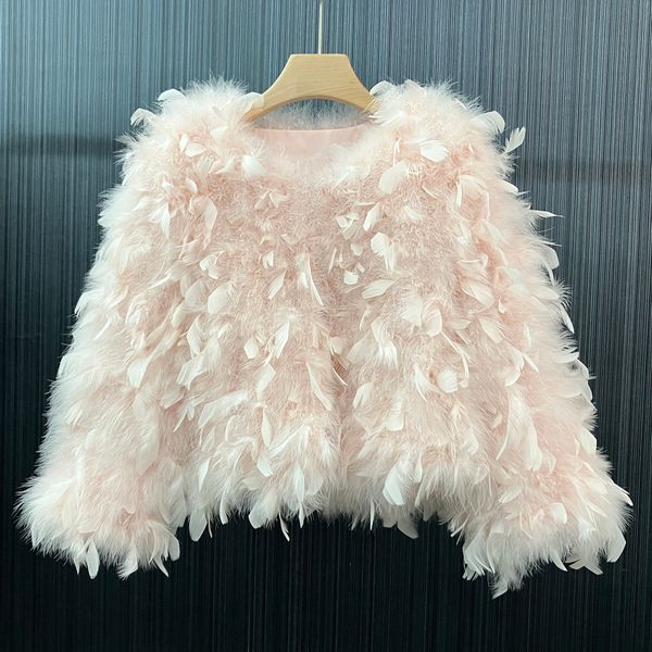 womens fur faux fashion ostrich feather jacket winter women natural peacock and turkey short coat long sleeve outerwear 221122, Black
womens fur faux fashion ostrich feather jacket winter women natural peacock and turkey short coat long sleeve outerwear 221122, Black