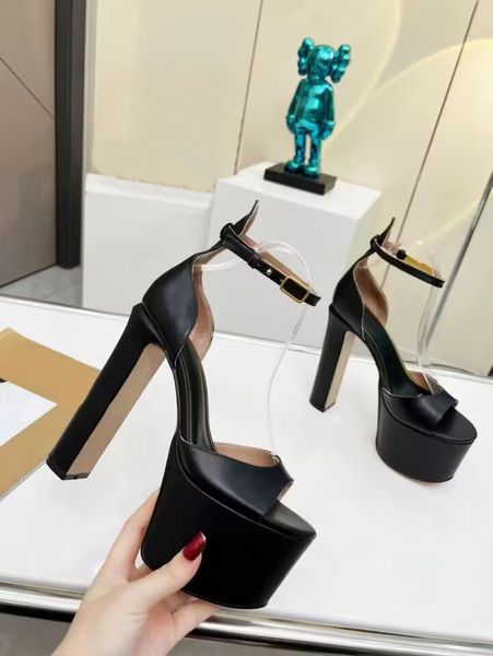 open toe women's designer sandals fashion water table hardware buckle leather wedding shoes heel 14.5cm luxury shower party dress shoes, Black
open toe women's designer sandals fashion water table hardware buckle leather wedding shoes heel 14.5cm luxury shower party dress shoes, Black