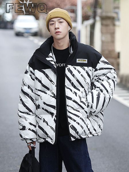 men's down parkas fewq winter men's korean fashion zebra splice warm cotton coat casual male stand collar printing padded jacket 2, Black
men's down parkas fewq winter men's korean fashion zebra splice warm cotton coat casual male stand collar printing padded jacket 2, Black