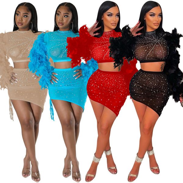 two piece dress casual dresses feather 2 piece skirt sets dress women luxury elegant club party outfit mesh crop two pieces set 221121, White
two piece dress casual dresses feather 2 piece skirt sets dress women luxury elegant club party outfit mesh crop two pieces set 221121, White