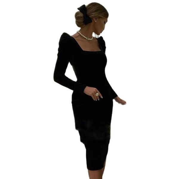arabic prom dresses square neck long sleeves mermaid velvet tea length dubai prom party gowns abendkleider, Black
arabic prom dresses square neck long sleeves mermaid velvet tea length dubai prom party gowns abendkleider, Black