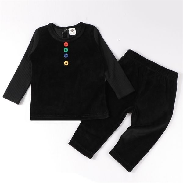 clothing sets 2pcs set baby clothes long ant children casual colorful buttons kid black velour sleeves girl boys 221121, White
clothing sets 2pcs set baby clothes long ant children casual colorful buttons kid black velour sleeves girl boys 221121, White