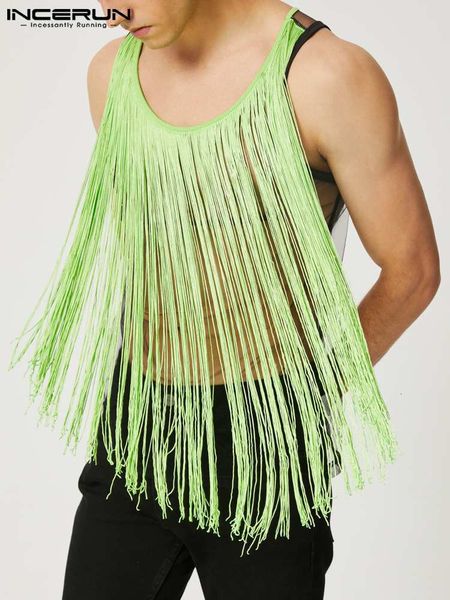 men' tank men tank mesh tassel patchwork see through breathable oneck sleeveless vests streetwear men clothing s5xl incerun 7 221122, White;black
men' tank men tank mesh tassel patchwork see through breathable oneck sleeveless vests streetwear men clothing s5xl incerun 7 221122, White;black