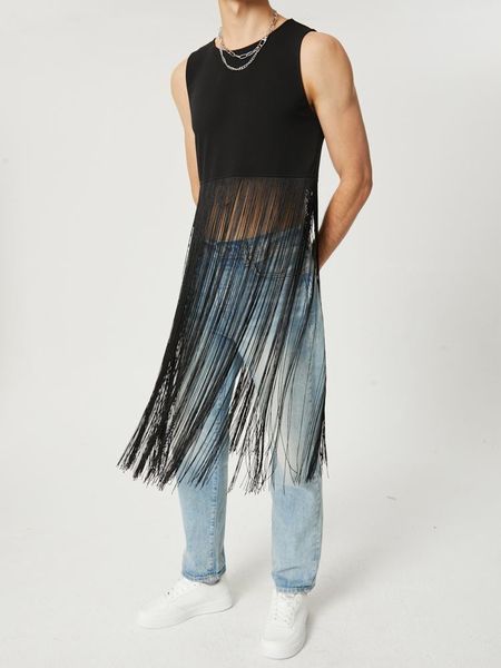 men' tank incerun men tank solid color tassel oneck sleeveless streetwear fashion long vests casual men clothing 5xl 221122, White;black
men' tank incerun men tank solid color tassel oneck sleeveless streetwear fashion long vests casual men clothing 5xl 221122, White;black