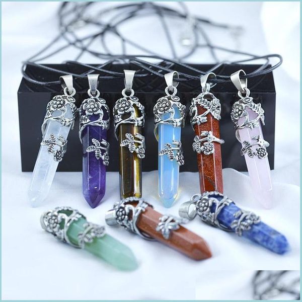pendant necklaces flower charm nature stone hexagon prism pendants amethyst opal quartz crystal healing fashion jewelry for women me dh39z, Silver
pendant necklaces flower charm nature stone hexagon prism pendants amethyst opal quartz crystal healing fashion jewelry for women me dh39z, Silver