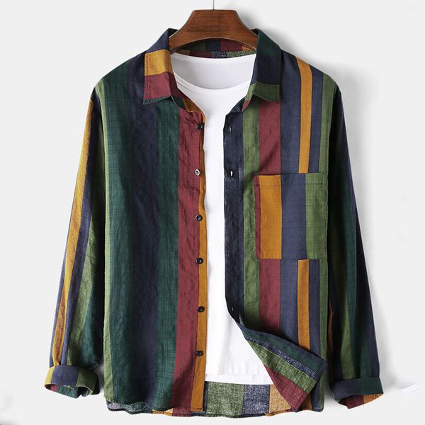 men's polos vintage stripe shirt men long sleeve blouse cotton linen male shirts breathable casual hip hop strretwear stripe men shirts, White;black
men's polos vintage stripe shirt men long sleeve blouse cotton linen male shirts breathable casual hip hop strretwear stripe men shirts, White;black