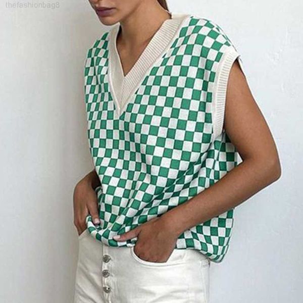 ladies autumn winter plaid sweater women vest pullover casual loose streetwear women sweaters knitted female waistcoat chic, White;black
ladies autumn winter plaid sweater women vest pullover casual loose streetwear women sweaters knitted female waistcoat chic, White;black