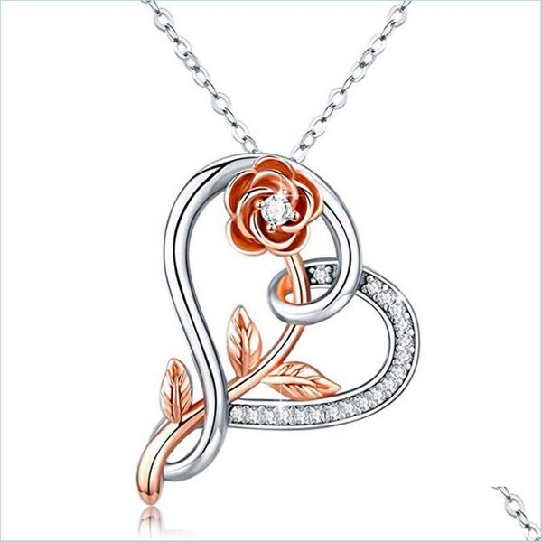 pendant necklaces diamond heart necklace zircon rose gold flower love pendant necklaces for women fashion jewelry drop delivery penda dhjwb, Silver
pendant necklaces diamond heart necklace zircon rose gold flower love pendant necklaces for women fashion jewelry drop delivery penda dhjwb, Silver