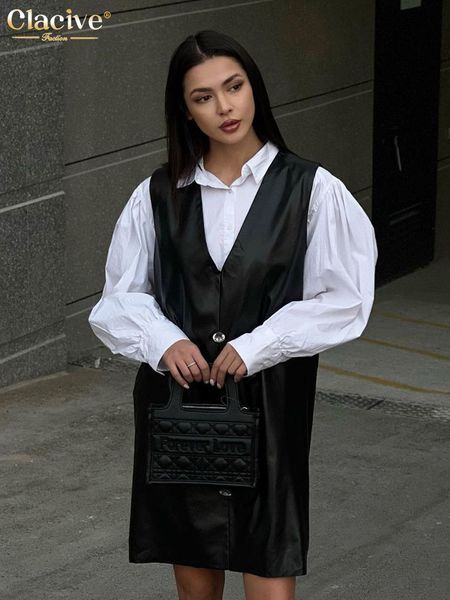 two piece dress clacive winter long sleeve blouse 2 set s outfits fashion lapel white shirts with v neck sleeveless mni 221122
two piece dress clacive winter long sleeve blouse 2 set s outfits fashion lapel white shirts with v neck sleeveless mni 221122