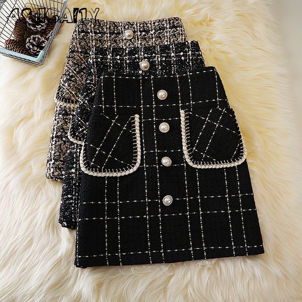 skirts ashgaily tweed for women high waist short skirt vintage pearl button wool mini skrits aline clothing 221122, Black
skirts ashgaily tweed for women high waist short skirt vintage pearl button wool mini skrits aline clothing 221122, Black