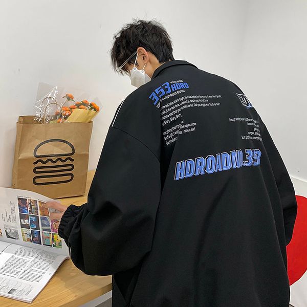 men's leather faux hiphop varsity jacket spring autumn trend hong kong style japan simple letter american large size casual coat 221122, Black
men's leather faux hiphop varsity jacket spring autumn trend hong kong style japan simple letter american large size casual coat 221122, Black