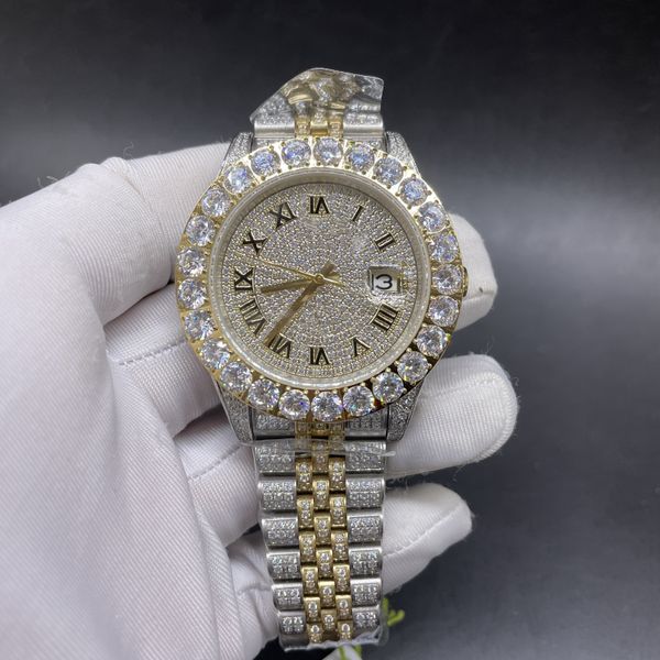men's luxury large diamond star watch 43mm automatic mechanical watch with arabic numeral dial, Slivery;brown
men's luxury large diamond star watch 43mm automatic mechanical watch with arabic numeral dial, Slivery;brown