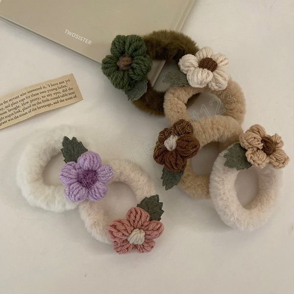 women hair scrunchies knitted flowers solid color hairband for girls ponytail holder rubber bands hair accessories, Pink
women hair scrunchies knitted flowers solid color hairband for girls ponytail holder rubber bands hair accessories, Pink