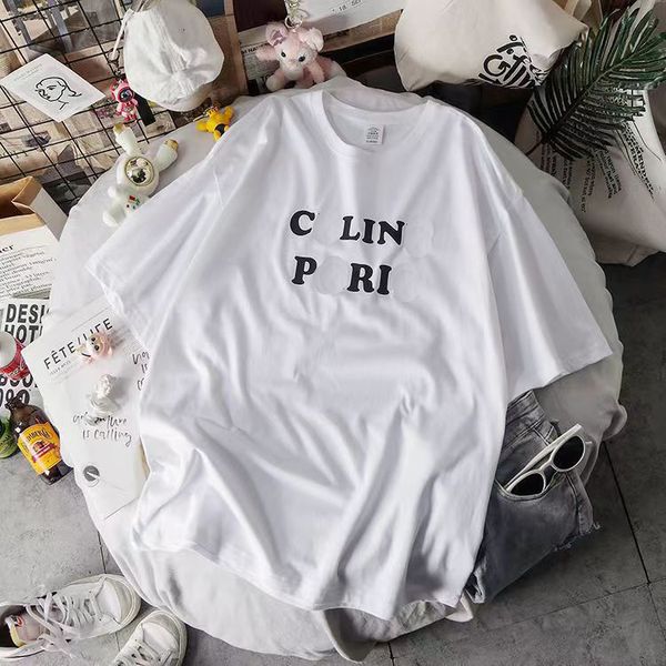 women's t-shirt designer tide brand competition ce lin letter printing round neck t-shirt for men and women couples casual cotton short, White
women's t-shirt designer tide brand competition ce lin letter printing round neck t-shirt for men and women couples casual cotton short, White