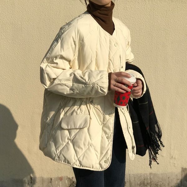 women's down parkas argyle pattern cotton padded women's winter jacket collarless oversize parka solid color slim waist warm coat, Black
women's down parkas argyle pattern cotton padded women's winter jacket collarless oversize parka solid color slim waist warm coat, Black