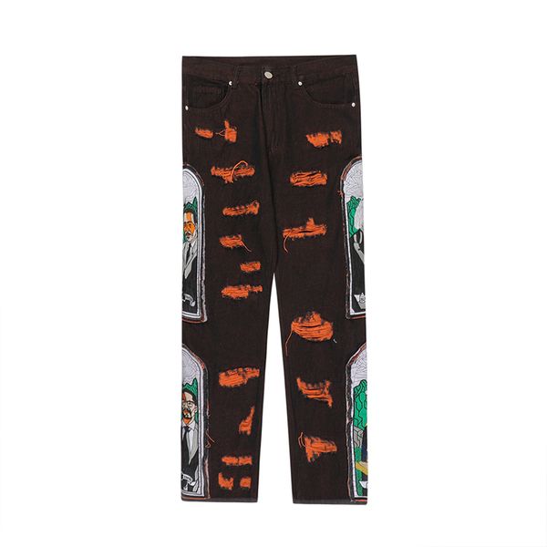 men's plus size pants hip pleated ripped men embroidered patchwork denim trousers, Black;brown
men's plus size pants hip pleated ripped men embroidered patchwork denim trousers, Black;brown