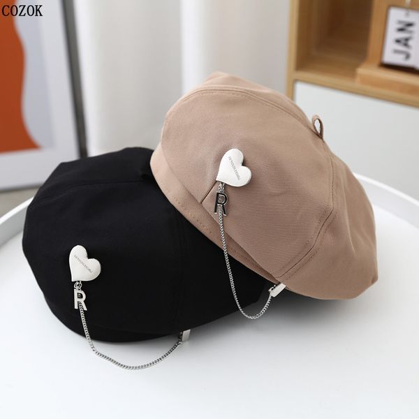 berets spring chain punk women beret summer sun protection fashion metal heart trend temperament retro painter hat leisure cap kapelusz 2211, Blue;gray
berets spring chain punk women beret summer sun protection fashion metal heart trend temperament retro painter hat leisure cap kapelusz 2211, Blue;gray