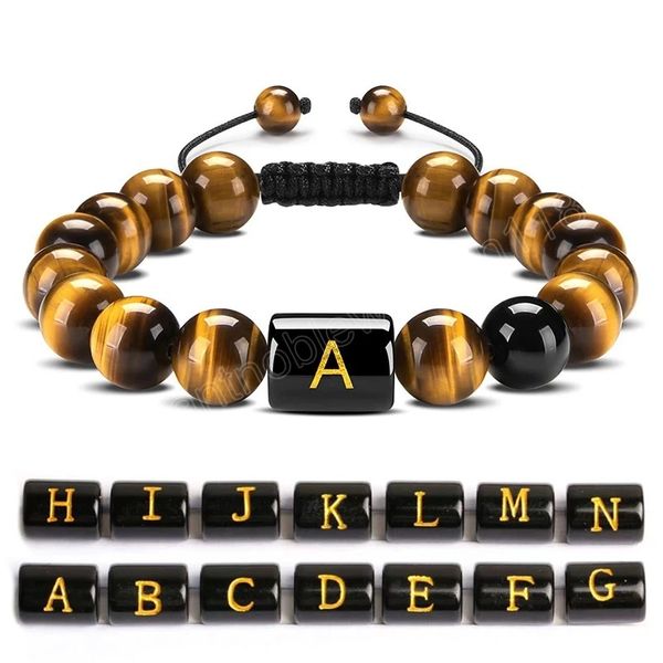 trendy braided 26 initial letters bracelets for men natural tiger eye stone alphabet beaded couple bracelet men women, Golden;silver
trendy braided 26 initial letters bracelets for men natural tiger eye stone alphabet beaded couple bracelet men women, Golden;silver