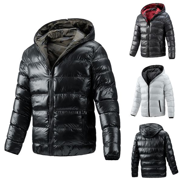 men's down parkas winter men's reversible cotton clothes fashion warm hooded jacket men's 221122, Black
men's down parkas winter men's reversible cotton clothes fashion warm hooded jacket men's 221122, Black