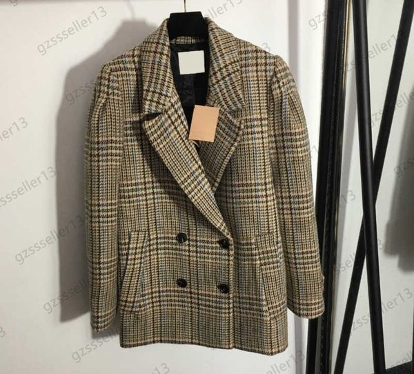 brand womens jackets retro style double-breasted plaid fleece jacket silhouette lapel long sleeves suit coats fashion designer warm women cl, Black;brown
brand womens jackets retro style double-breasted plaid fleece jacket silhouette lapel long sleeves suit coats fashion designer warm women cl, Black;brown